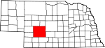 Map of Nebraska showing Lincoln County - Click on map for a greater detail.