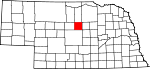 Map of Nebraska showing Loup County - Click on map for a greater detail.