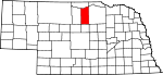 Map of Nebraska showing Rock County - Click on map for a greater detail.
