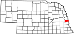 Map of Nebraska showing Sarpy County - Click on map for a greater detail.