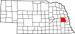 Map of Nebraska showing Saunders County - Click on map for a greater detail.