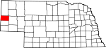 Map of Nebraska showing Scotts Bluff County - Click on map for a greater detail.