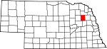 Map of Nebraska showing Stanton County - Click on map for a greater detail.