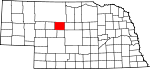 Map of Nebraska showing Thomas County - Click on map for a greater detail.