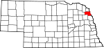 Map of Nebraska showing Thurston County - Click on map for a greater detail.