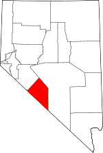 Map of Nevada showing Esmeralda County - Click on map for a greater detail.