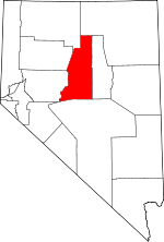 Map of Nevada showing Lander County - Click on map for a greater detail.