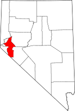 Map of Nevada showing Lyon County - Click on map for a greater detail.