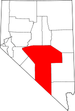 Map of Nevada showing Nye County - Click on map for a greater detail.