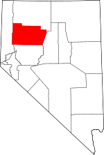 Map of Nevada showing Pershing County - Click on map for a greater detail.