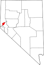 Map of Nevada showing Storey County - Click on map for a greater detail.
