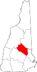 Map of New Hampshire showing Belknap County - Click on map for a greater detail.