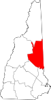 Map of New Hampshire showing Carroll County - Click on map for a greater detail.