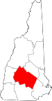 Map of New Hampshire showing Merrimack County - Click on map for a greater detail.