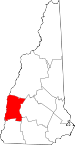 Map of New Hampshire showing Sullivan County - Click on map for a greater detail.