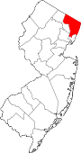 Map of New Jersey showing Bergen County - Click on map for a greater detail.