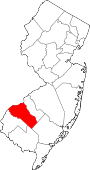 Map of New Jersey showing Gloucester County - Click on map for a greater detail.