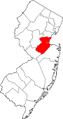 Map of New Jersey showing Middlesex County - Click on map for a greater detail.