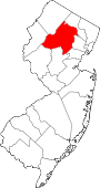 Map of New Jersey showing Morris County - Click on map for a greater detail.