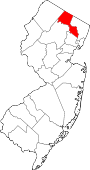 Map of New Jersey showing Passaic County - Click on map for a greater detail.