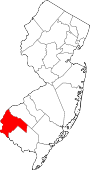 Map of New Jersey showing Salem County - Click on map for a greater detail.