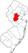 Map of New Jersey showing Somerset County - Click on map for a greater detail.