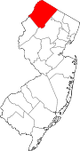 Map of New Jersey showing Sussex County - Click on map for a greater detail.