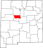 Map of New Mexico showing Bernalillo County - Click on map for a greater detail.