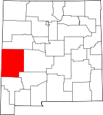 Map of New Mexico showing Catron County - Click on map for a greater detail.