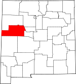 Map of New Mexico showing Cibola County - Click on map for a greater detail.