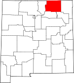 Map of New Mexico showing Colfax County - Click on map for a greater detail.