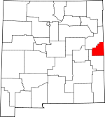 Map of New Mexico showing Curry County - Click on map for a greater detail.