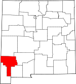 Map of New Mexico showing Grant County - Click on map for a greater detail.