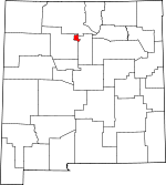 Map of New Mexico showing Los Alamos County - Click on map for a greater detail.