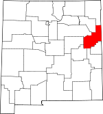 Map of New Mexico showing Quay County - Click on map for a greater detail.