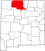 Map of New Mexico showing Rio Arriba County - Click on map for a greater detail.