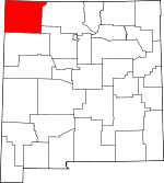 Map of New Mexico showing San Juan County - Click on map for a greater detail.