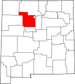 Map of New Mexico showing Sandoval County - Click on map for a greater detail.