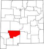 Map of New Mexico showing Sierra County - Click on map for a greater detail.