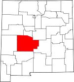 Map of New Mexico showing Socorro County - Click on map for a greater detail.