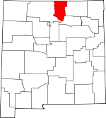 Map of New Mexico showing Taos County - Click on map for a greater detail.