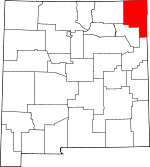 Map of New Mexico showing Union County - Click on map for a greater detail.