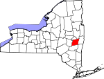Map of New York showing Albany County - Click on map for a greater detail.
