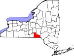 Map of New York showing Broome County - Click on map for a greater detail.