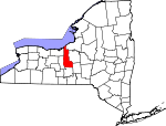 Map of New York showing Cayuga County - Click on map for a greater detail.