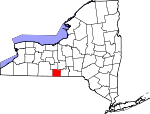 Map of New York showing Chemung County - Click on map for a greater detail.