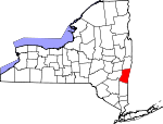 Map of New York showing Columbia County - Click on map for a greater detail.