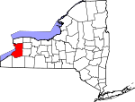Map of New York showing Erie County - Click on map for a greater detail.