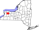 Map of New York showing Genesee County - Click on map for a greater detail.