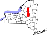 Map of New York showing Herkimer County - Click on map for a greater detail.